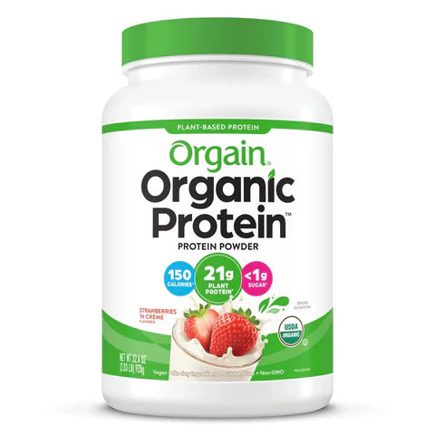 Orgain Organic Vegan 21g Protein Powder - Plant Based Strawberries & Cream -- 32.4 oz